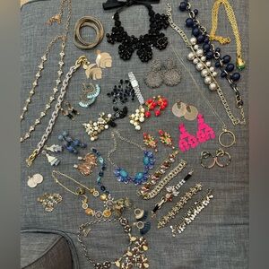 Lot of costume jewelry. Many pieces from JCrew. Statement earrings, coach watch!
